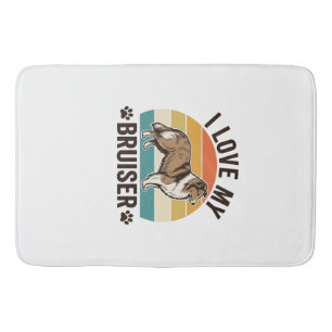 Vintage Sheltie Dog I Love My Bruiser Retro Design Bath Mat
