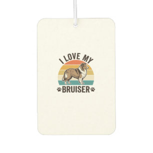 Vintage Sheltie Dog I Love My Bruiser Retro Design Car Air Freshener