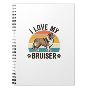 Vintage Sheltie Dog I Love My Bruiser Retro Design Notebook