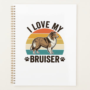 Vintage Sheltie Dog I Love My Bruiser Retro Design Planner