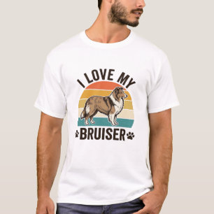 Vintage Sheltie Dog I Love My Bruiser Retro Design T-Shirt