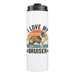 Vintage Sheltie Dog I Love My Bruiser Retro Design Thermal Tumbler