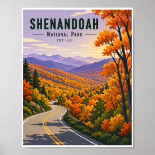 Vintage Shenandoah National Park Travel Poster
