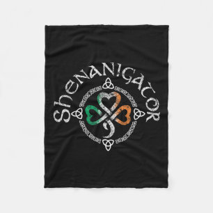 Vintage Shenanigator Tee Saint Patrick Day 2024 Fleece Blanket