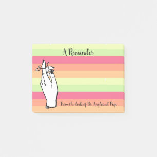 Vintage Sherbet Stripes Reminder Custom 4X3 Post-it Notes