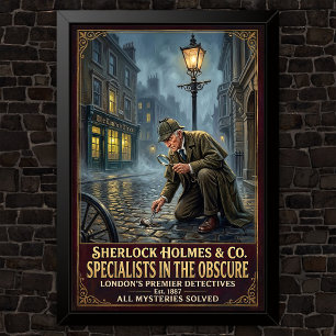 Vintage Sherlock Holmes Advertising Poster