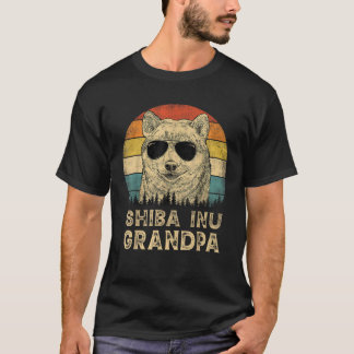 Vintage Shiba Inu Grandpa Dog Lovers Father s Day  T-Shirt