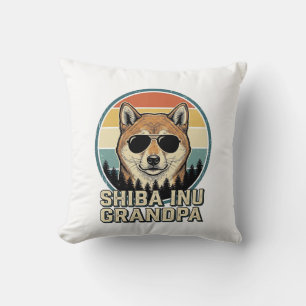 Vintage Shiba Inu Grandpa Dog Shirt Design_1 Cushion