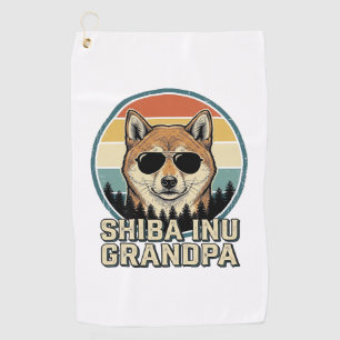 Vintage Shiba Inu Grandpa Dog Shirt Design_1 Golf Towel