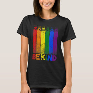 Vintage Shiba Inu Rainbow Flag Be Kind Lgbt Pride T-Shirt