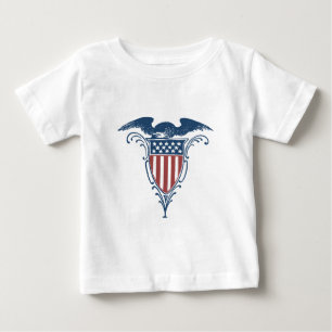 Vintage Shield Red White Blue American Eagle Stars Baby T-Shirt