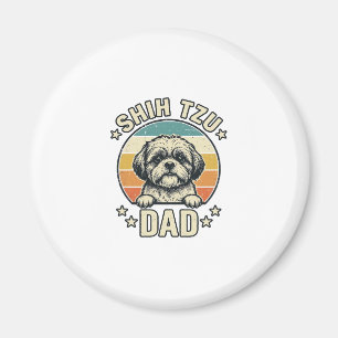 Vintage Shih Tzu Dad Dog Lover Shirt Design_1 Magnet