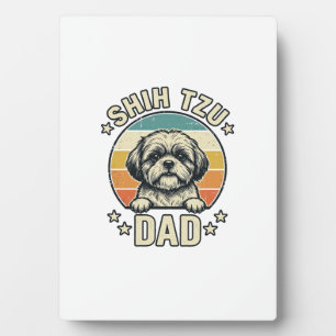 Vintage Shih Tzu Dad Dog Lover Shirt Design_1 Plaque