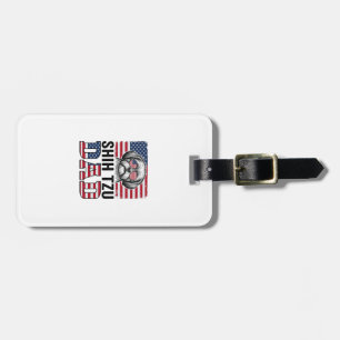Vintage Shih Tzu Dad Patriotic Dog Shirt Design_1 Luggage Tag