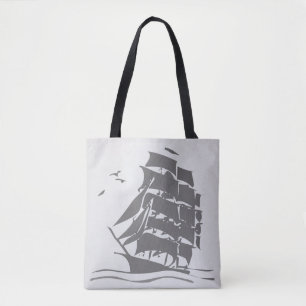 Vintage Ship, All Over Print Tote Bag