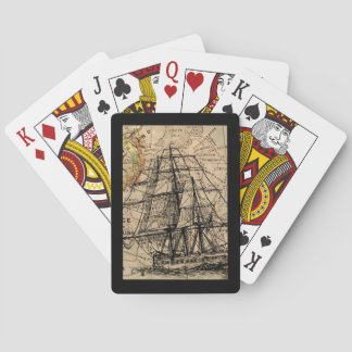 Vintage Ship And Map Playing Cards