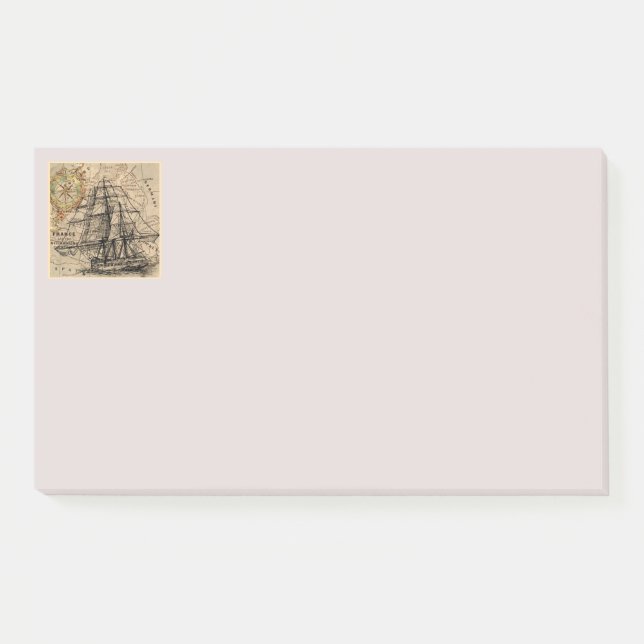 Vintage Ship And Map Post-it Notes (Front)