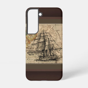 Vintage Ship And Map Samsung Galaxy Case