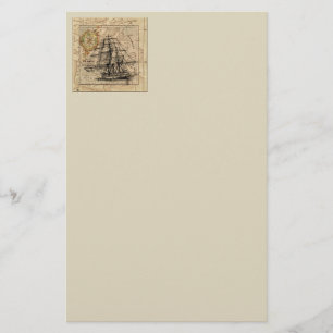 Vintage Ship And Map Stationery