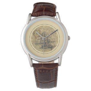 Vintage Ship And Map Watch