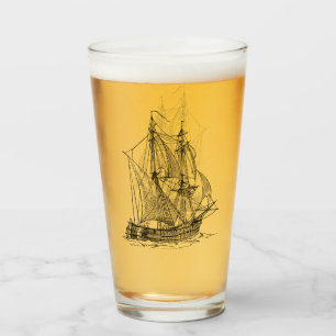 Vintage Ship Glass