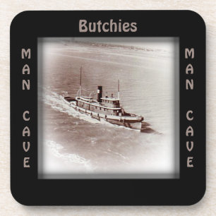 Vintage Ship Man Cave CUSTOMIZE Coaster