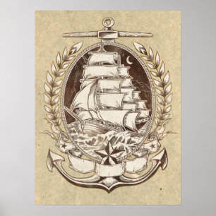 Vintage Ship Poster