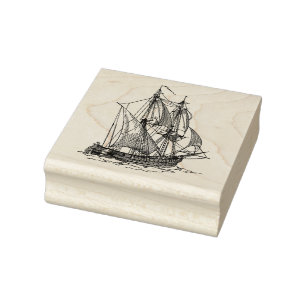 Vintage Ship Rubber Stamp