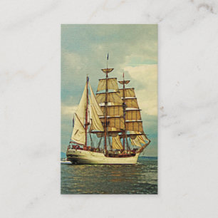Vintage Ship Sailboat Business Card