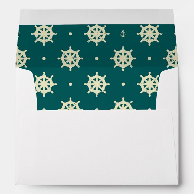 Vintage Ship Wheel Pattern Envelopes (Back (Bottom))
