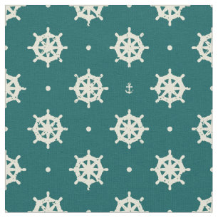 Vintage Ship Wheel Pattern Fabric