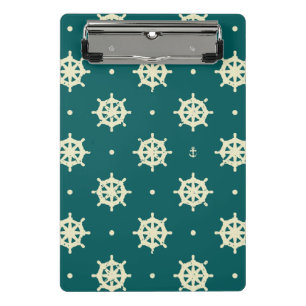 Vintage Ship Wheel Pattern Mini Clipboard
