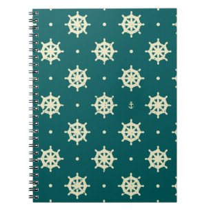 Vintage Ship Wheel Pattern Notebook