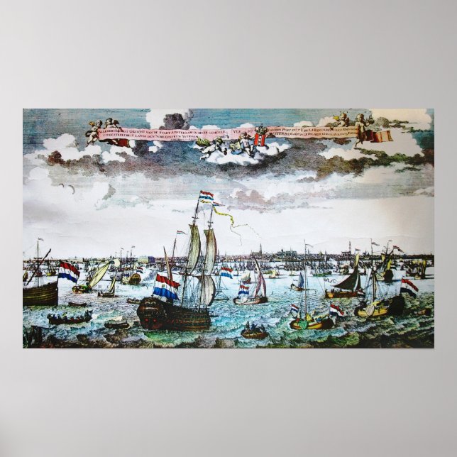 Vintage Ships Amsterdam Sail Poster Print (Front)