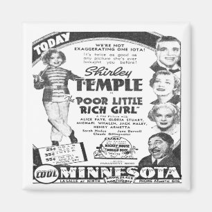 Vintage Shirley Temple Film Advert Fridge Magnet