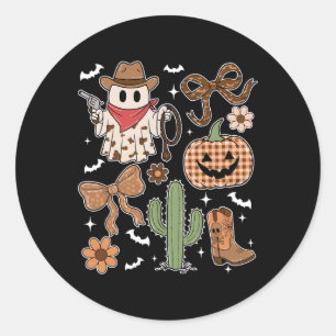 Vintage Shirt Coquette Bow Halloween Ghost Bow Boo Classic Round Sticker