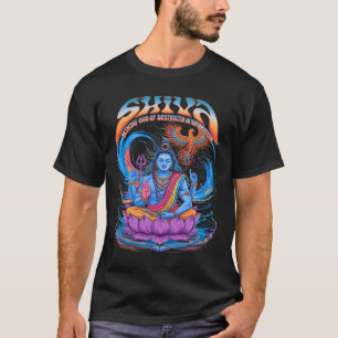 Vintage Shiva Print Hindu God Spiritual T-Shirt