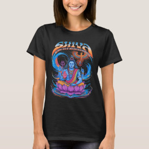Vintage Shiva Print Hindu God Spiritual T-Shirt