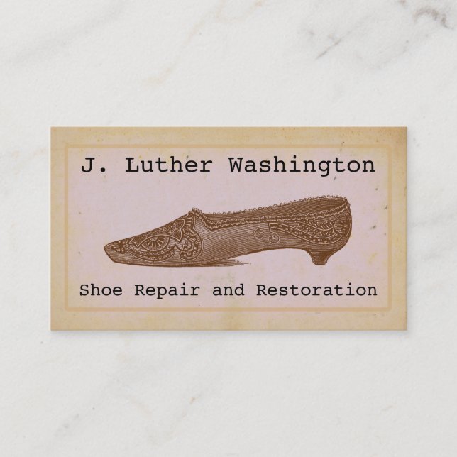 Vintage Shoe Repair Professional Business Cards (Front)