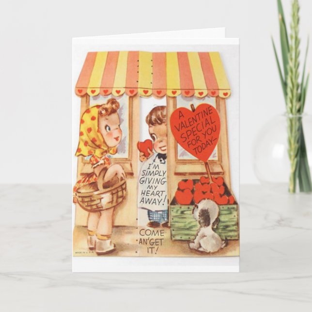 Vintage Shopper Valentine's Day Card (Front)