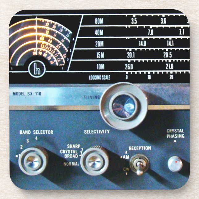Vintage Short Wave Radio Receiver Coaster (Front)