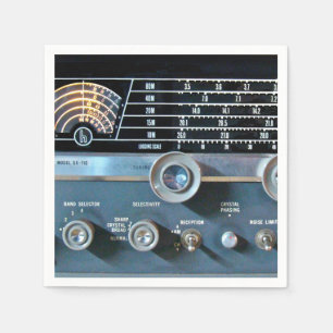 Vintage Short Wave Radio Receiver Napkin