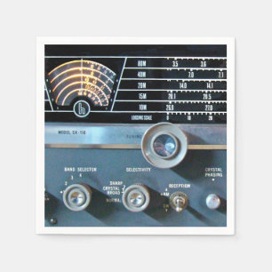 Vintage Short Wave Radio Receiver Napkin