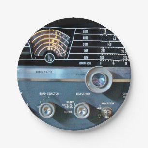 Vintage Short Wave Radio Receiver Paper Plate