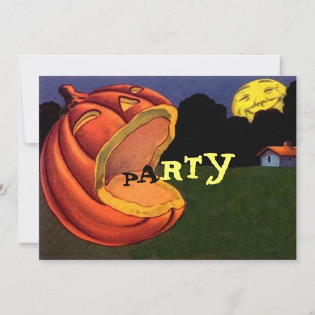 Vintage Shouting JOL Halloween Party Invitation (Front)