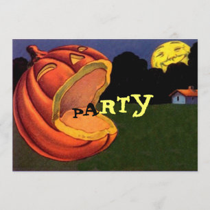 Vintage Shouting JOL Halloween Party Invitation