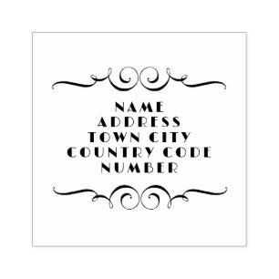 Vintage Show Address Flourish Rubber Stamp