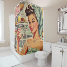 Vintage Shower Pin Up Girl