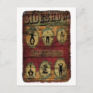 Vintage Sideshow Banner Postcard