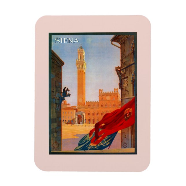 Vintage Siena Italian travel advertising Magnet (Vertical)